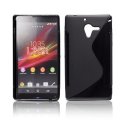 CUSTODIA GEL TPU SILICONE DOUBLE per SONY XPERIA ZL LTE, C6503, C6502, C6506, HSPA+, L35H COLORE NERO