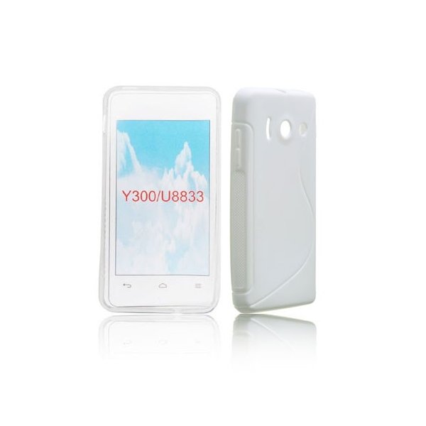 CUSTODIA GEL TPU SILICONE DOUBLE per HUAWEI ASCEND Y300, U8833 COLORE BIANCO