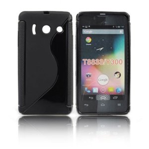 CUSTODIA GEL TPU SILICONE DOUBLE per HUAWEI ASCEND Y300, U8833 COLORE NERO