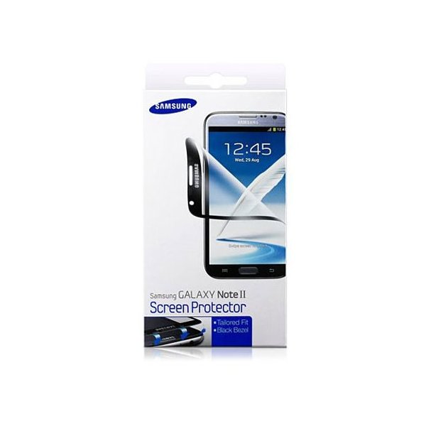 PELLICOLA PROTEGGI DISPLAY ORIGINALE SAMSUNG ETC-G1J9BEGSTD per N7100 GALAXY NOTE2, N7105 CONFEZIONE 2 PZ NERO BLISTER