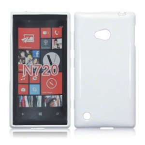 CUSTODIA GEL TPU SILICONE LUCIDA per NOKIA LUMIA 720 COLORE BIANCO