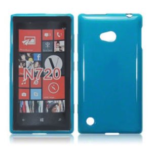 CUSTODIA GEL TPU SILICONE LUCIDA per NOKIA LUMIA 720 COLORE BLU