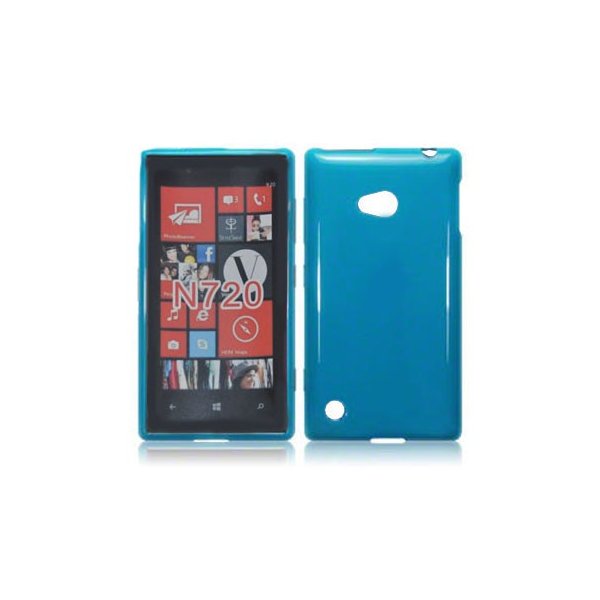 CUSTODIA GEL TPU SILICONE LUCIDA per NOKIA LUMIA 720 COLORE BLU