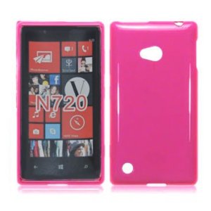 CUSTODIA GEL TPU SILICONE LUCIDA per NOKIA LUMIA 720 COLORE ROSA