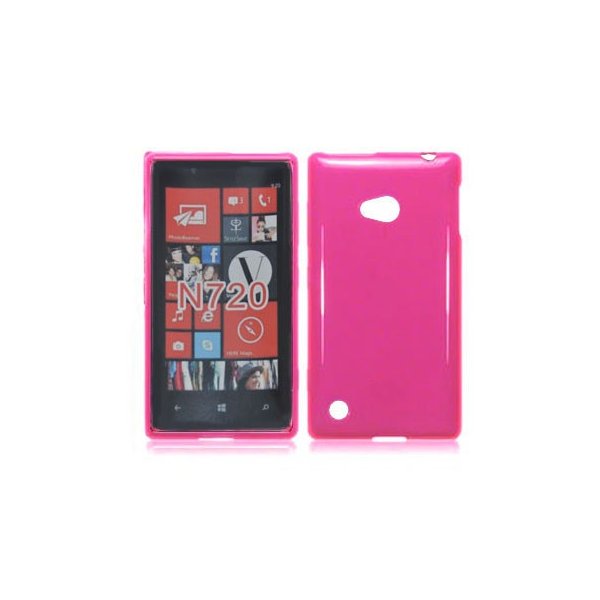 CUSTODIA GEL TPU SILICONE LUCIDA per NOKIA LUMIA 720 COLORE ROSA