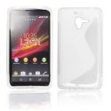 CUSTODIA GEL TPU SILICONE DOUBLE per SONY XPERIA ZL LTE, C6503, C6502, C6506, HSPA+, L35H COLORE BIANCO TRASPARENTE