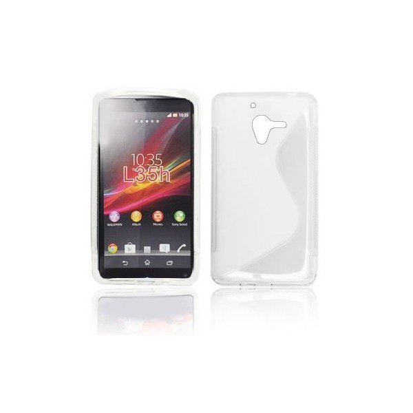 CUSTODIA GEL TPU SILICONE DOUBLE per SONY XPERIA ZL LTE, C6503, C6502, C6506, HSPA+, L35H COLORE BIANCO TRASPARENTE