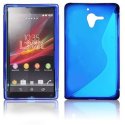 CUSTODIA GEL TPU SILICONE DOUBLE per SONY XPERIA ZL LTE, C6503, C6502, C6506, HSPA+, L35H COLORE BLU