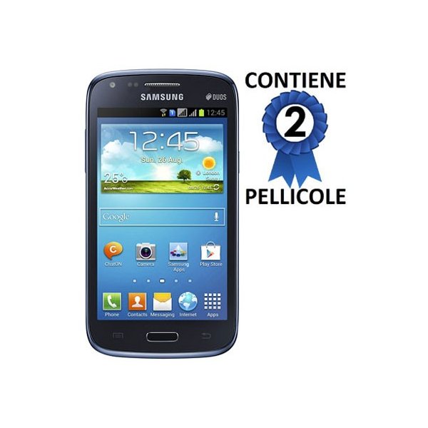 PELLICOLA PROTEGGI DISPLAY SAMSUNG I8260 GALAXY CORE, I8262 CONFEZIONE 2 PEZZI