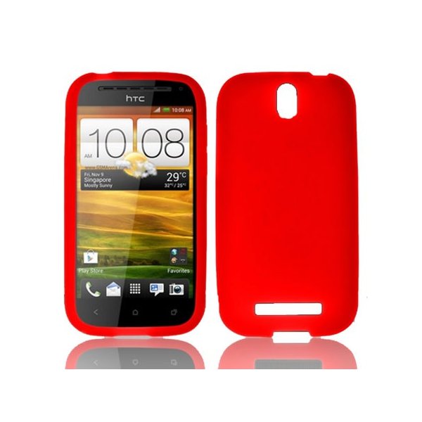 CUSTODIA GEL TPU SILICONE LUCIDA per HTC ONE SV COLORE ROSSO