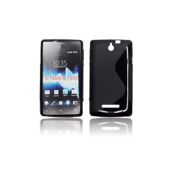 CUSTODIA GEL TPU SILICONE DOUBLE per SONY XPERIA E, C1504, C1505 COLORE NERO