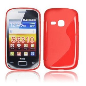 CUSTODIA GEL TPU SILICONE DOUBLE per SAMSUNG S6310 GALAXY YOUNG, S6312 GALAXY YOUNG DUOS COLORE ROSSO