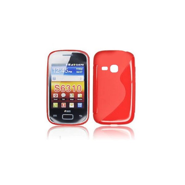 CUSTODIA GEL TPU SILICONE DOUBLE per SAMSUNG S6310 GALAXY YOUNG, S6312 GALAXY YOUNG DUOS COLORE ROSSO