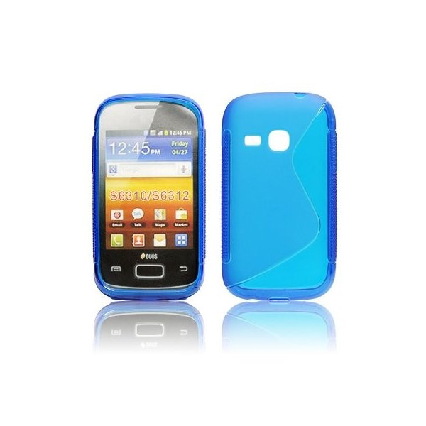 CUSTODIA GEL TPU SILICONE DOUBLE per SAMSUNG S6310 GALAXY YOUNG, S6312 GALAXY YOUNG DUOS COLORE BLU