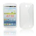 CUSTODIA GEL TPU SILICONE DOUBLE per SAMSUNG I8730 GALAXY EXPRESS COLORE BIANCO-TRASPARENTE