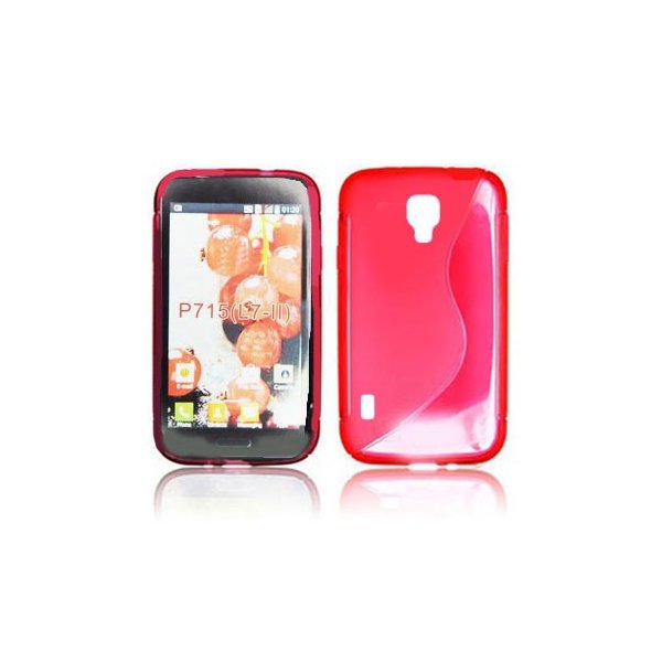 CUSTODIA GEL TPU SILICONE DOUBLE per LG OPTIMUS L7 II DUAL, P715 COLORE ROSSO