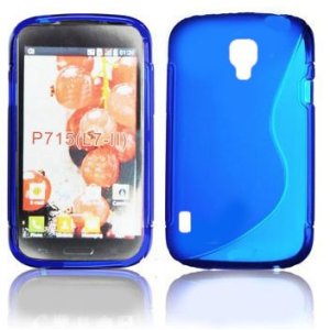 CUSTODIA GEL TPU SILICONE DOUBLE per LG OPTIMUS L7 II DUAL, P715 COLORE BLU