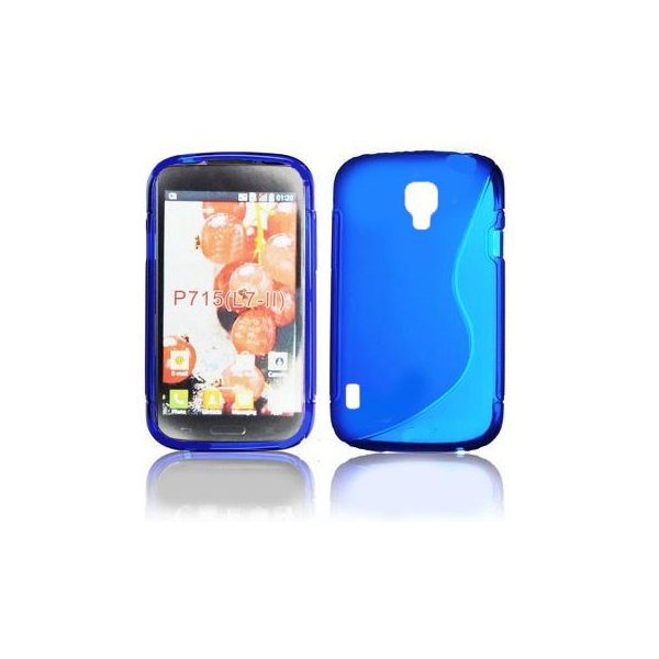 CUSTODIA GEL TPU SILICONE DOUBLE per LG OPTIMUS L7 II DUAL, P715 COLORE BLU