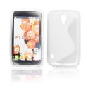 CUSTODIA GEL TPU SILICONE DOUBLE per LG OPTIMUS L7 II DUAL, P715 COLORE BIANCO-TRASPARENTE