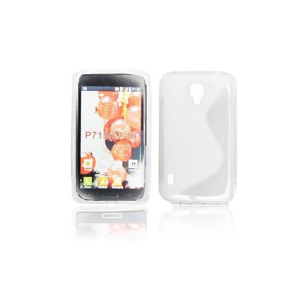 CUSTODIA GEL TPU SILICONE DOUBLE per LG OPTIMUS L7 II DUAL, P715 COLORE BIANCO-TRASPARENTE