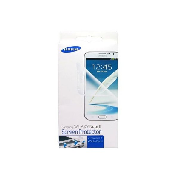 PELLICOLA PROTEGGI DISPLAY ORIGINALE SAMSUNG ETC-G1J9WEGSTD per N7100 GALAXY NOTE2, N7105 CONFEZIONE 2 PZ BIANCO BLISTER