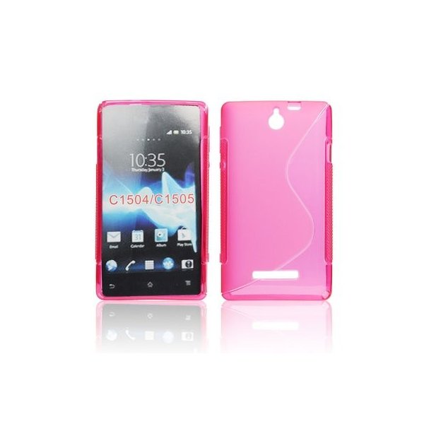 CUSTODIA GEL TPU SILICONE DOUBLE per SONY XPERIA E, C1504, C1505, C1604, C1605 COLORE ROSA