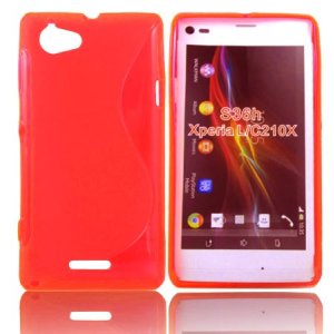 CUSTODIA GEL TPU SILICONE DOUBLE per SONY XPERIA L, C2104, C2105, S36H COLORE ROSSO