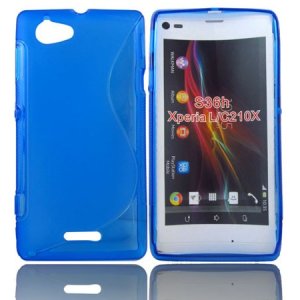 CUSTODIA GEL TPU SILICONE DOUBLE per SONY XPERIA L, C2104, C2105, S36H COLORE BLU