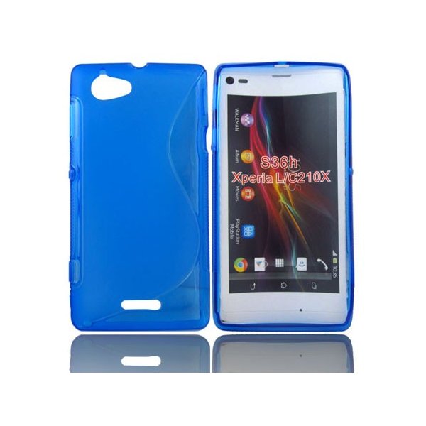 CUSTODIA GEL TPU SILICONE DOUBLE per SONY XPERIA L, C2104, C2105, S36H COLORE BLU