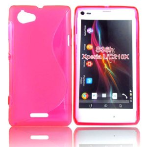 CUSTODIA GEL TPU SILICONE DOUBLE per SONY XPERIA L, C2104, C2105, S36H COLORE ROSA