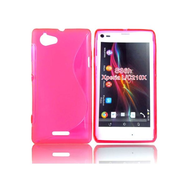 CUSTODIA GEL TPU SILICONE DOUBLE per SONY XPERIA L, C2104, C2105, S36H COLORE ROSA