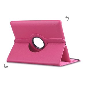 CUSTODIA BOOK PELLE GIREVOLE per SAMSUNG P8110 GOOGLE NEXUS 10 COLORE ROSA