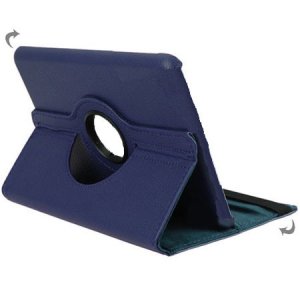 CUSTODIA BOOK PELLE GIREVOLE per SAMSUNG P3100 Galaxy Tab2, P3110 POLLICI 7" COLORE BLU