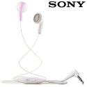 AURICOLARE STEREO con CONNETTORE JACK 3,5mm - TASTO DI RISPOSTA COLORE BIANCO E ROSA ORIGINALE SONY MH410 BULK