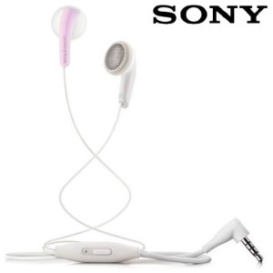 AURICOLARE STEREO con CONNETTORE JACK 3,5mm - TASTO DI RISPOSTA COLORE BIANCO E ROSA ORIGINALE SONY MH410 BULK