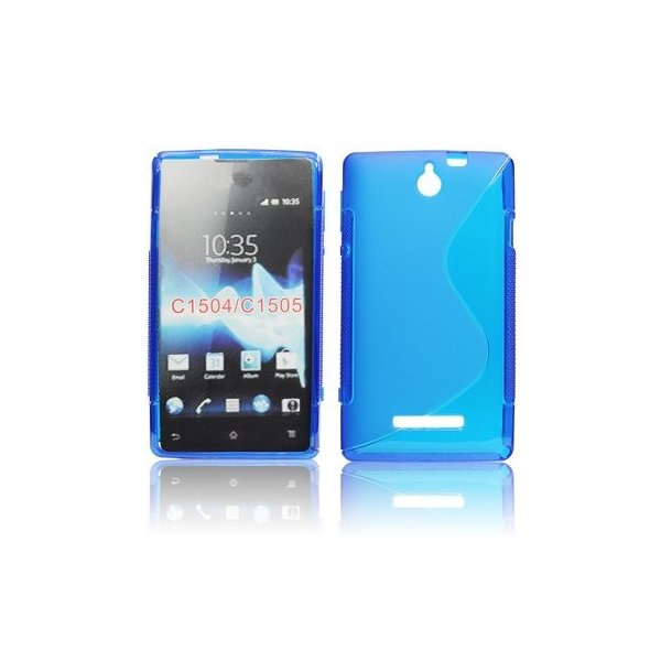 CUSTODIA GEL TPU SILICONE DOUBLE per SONY XPERIA E, C1504, C1505, C1604, C1605 COLORE BLU