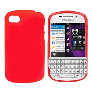 CUSTODIA GEL TPU SILICONE LUCIDA per BLACKBERRY Q10 COLORE ROSSO