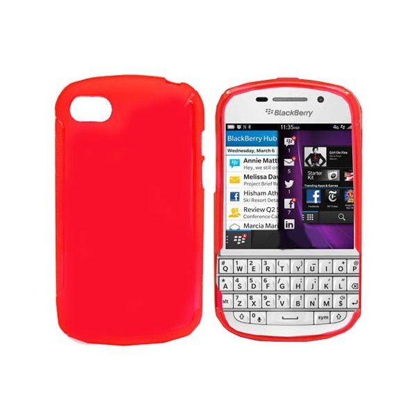 CUSTODIA GEL TPU SILICONE LUCIDA per BLACKBERRY Q10 COLORE ROSSO