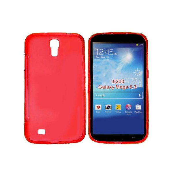 CUSTODIA GEL TPU SILICONE LUCIDA per SAMSUNG I9200 GALAXY MEGA 6.3" POLLICI, I9205 COLORE ROSSO