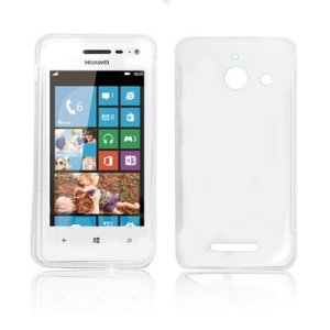 CUSTODIA GEL TPU SILICONE LUCIDA per HUAWEI ASCEND W1 COLORE BIANCO