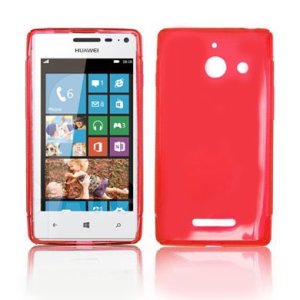 CUSTODIA GEL TPU SILICONE LUCIDA per HUAWEI ASCEND W1 COLORE ROSSO