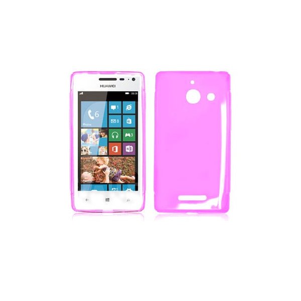 CUSTODIA GEL TPU SILICONE LUCIDA per HUAWEI ASCEND W1 COLORE ROSA