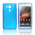 CUSTODIA GEL TPU SILICONE DOUBLE per SONY XPERIA SP HSPA C5302, LTE C5306, LTE C5303, M35H COLORE BLU