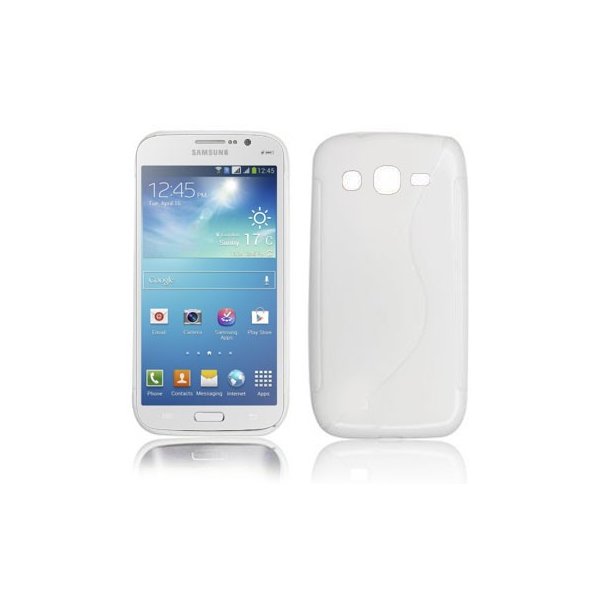 CUSTODIA GEL TPU SILICONE DOUBLE per SAMSUNG I9150 GALAXY MEGA 5.8, I9152 COLORE BIANCO