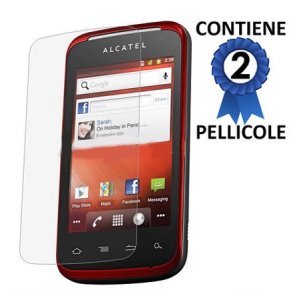 PELLICOLA PROTEGGI DISPLAY ALCATEL ONE TOUCH 983, OT-983 CONFEZIONE 2 PEZZI