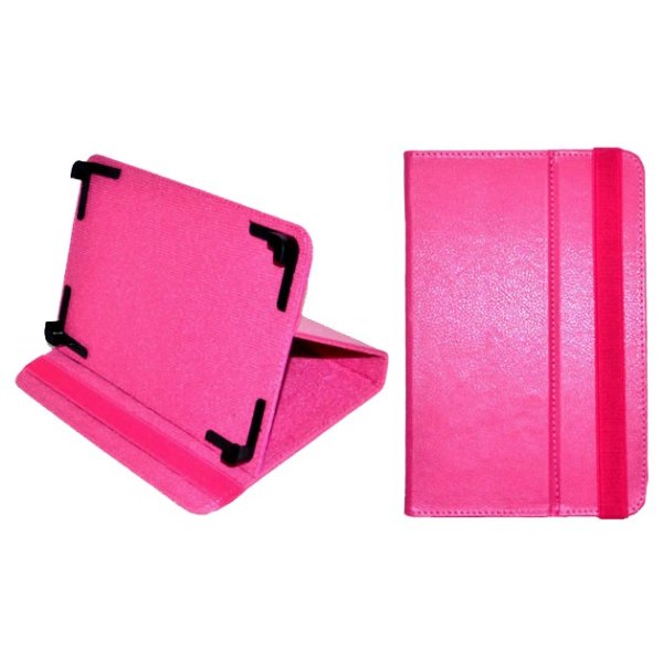 CUSTODIA PELLE UNIVERSALE CON STRAP per TABLET FINO A 7" POLLICI COLORE ROSA