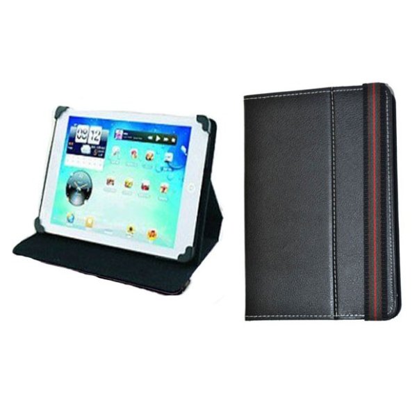 CUSTODIA PELLE UNIVERSALE CON STRAP per TABLET FINO A 6" POLLICI COLORE NERO