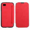 CUSTODIA FLIP BOOK TESSUTO CON TASCA PORTA CARTE per BLACKBERRY Z10 COLORE ROSSO