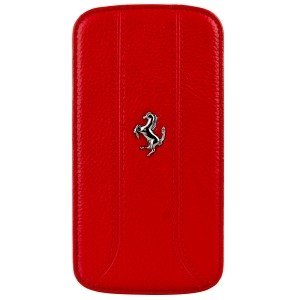 CUSTODIA BOOK FLIP VERA PELLE FERRARI FEFFFLBKS4RE per SAMSUNG I9500 GALAXY S4, I9505, I9502 COLORE ROSSO