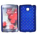 CUSTODIA RIGIDA CON BRILLANTINI per LG OPTIMUS L3 II DUAL, E435 COLORE BLU